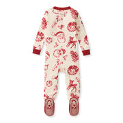 Nostalgic Christmas Organic Cotton Sleeper Footed